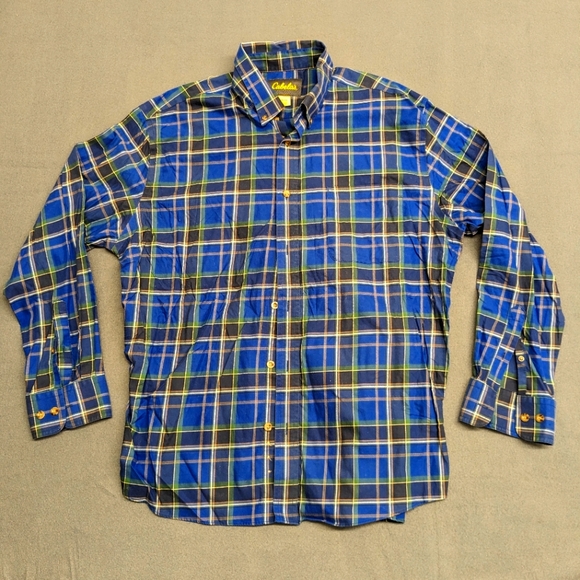 Cabela's Mens Blue Plaid Button Down Shirt Size XL - Picture 1 of 10